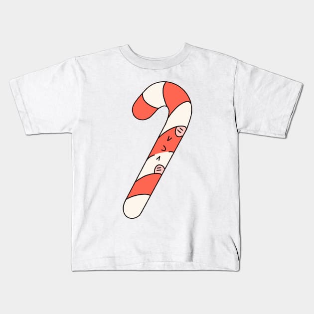 Cute Christmas candy cane Kids T-Shirt by Lapiiin's Cute Sticker